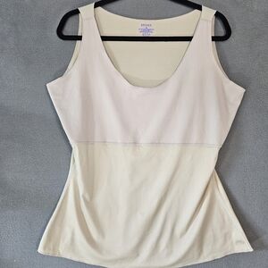 Spanx Sara Blakely Women Plus 3X Shapewear Tank Top Shirt Fitted Beige Scoopneck